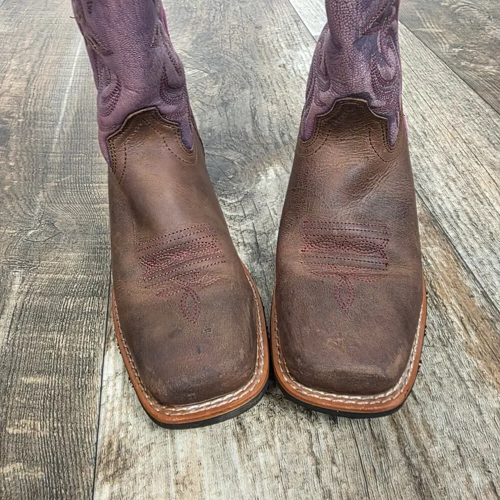 Dan Post Girls Cowgirl Majesty Western Boots Square Toe Youth 4 D